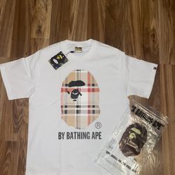 BAPE plaid white T-shirt