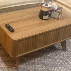 Lift-Top Coffee Table with Hidden Storage