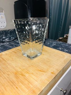 Crystal geometric bubble design vase MCM marked "Italy"