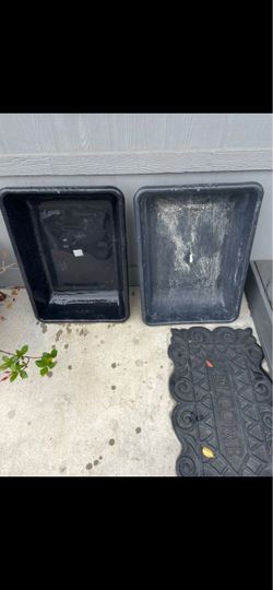 Black Plastic Rectangular Planters Set of 2