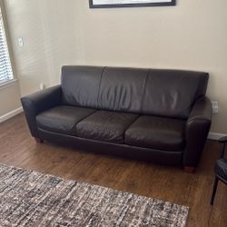Natuzzi Brown Leather Couch 