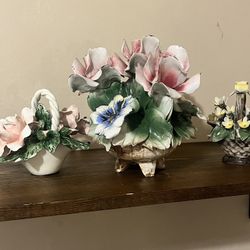 Vintage Fine Italian Capodimonte Porcelain 5 Pieces