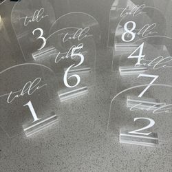 Table signs 1-10 perfect for wedding or event!