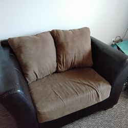 FREE Love Seat -  faux leather and upholstery
