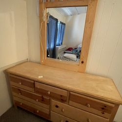Dresser with Mirror- Real Wood 