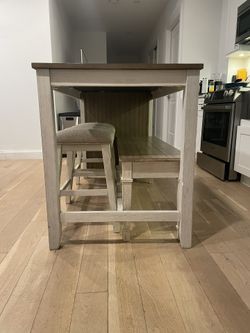 Franklin kitchen island and stools set sale