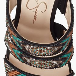 Bohemian  OANI SANDALS by Jessica Simpson black heels size 8.5