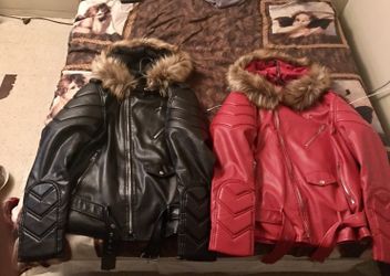 Black and red leather jacket 300 Each