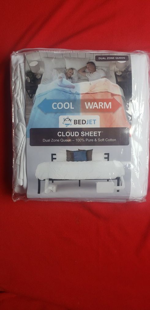 BedJet Queen Dual Zone Cloud Sheet 100% Cotton Climate Comfort NIP