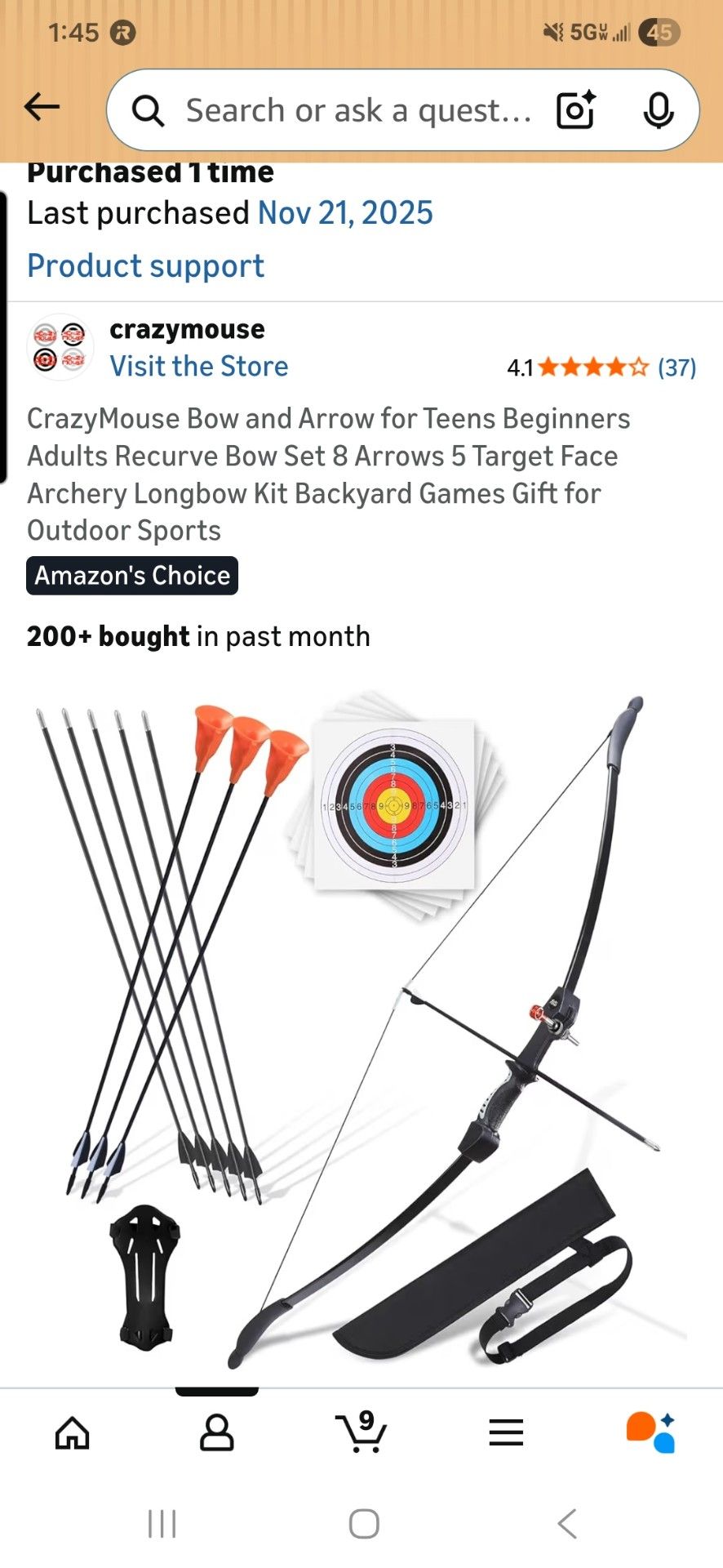 Bow and arrow