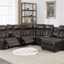 Brown Reclining Sectional