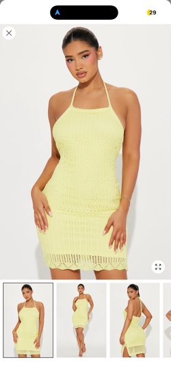 Yellow Crochet Fashion Nova Dress