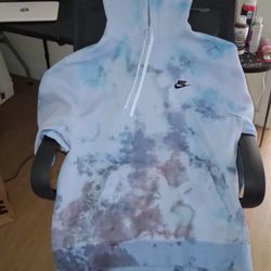 🚚Free Delivery🚚 Custom Dyed 1 of 1 NIKE Hoodie Navy Blue/ Denim Blue/Gray Size Men’s Large