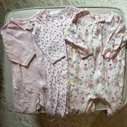 Three, 6 Month Pajamas 