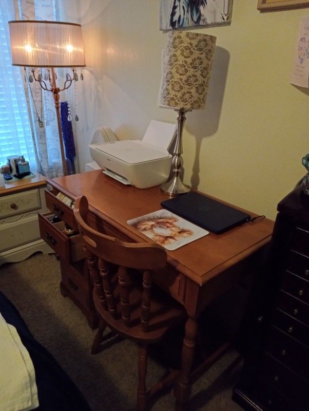 Wooden Desk & Wooden Chair