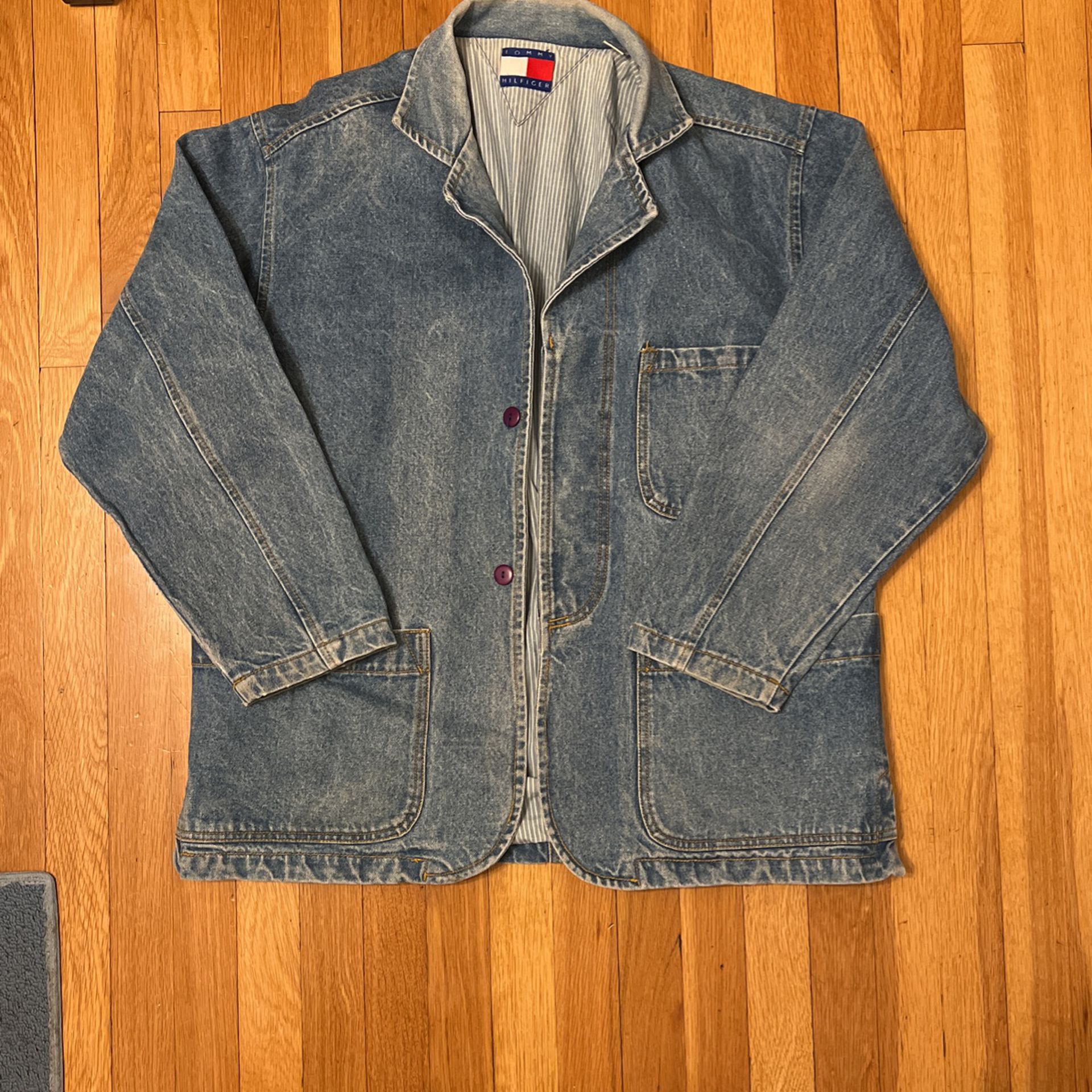 Vintage Tommy Hilfiger Denim Jacket, Mens Medium