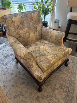Antique floral living room chair