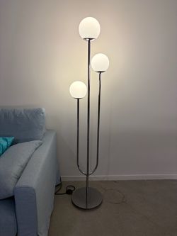 3-Light Globe Floor Lamp Chrome