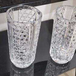 Crystal Flower Vase Vintage soviet 24% lead crystal flower vase handmade unique hand cut technology, beautiful & shiny, almost unused, Circa 1970s. Re