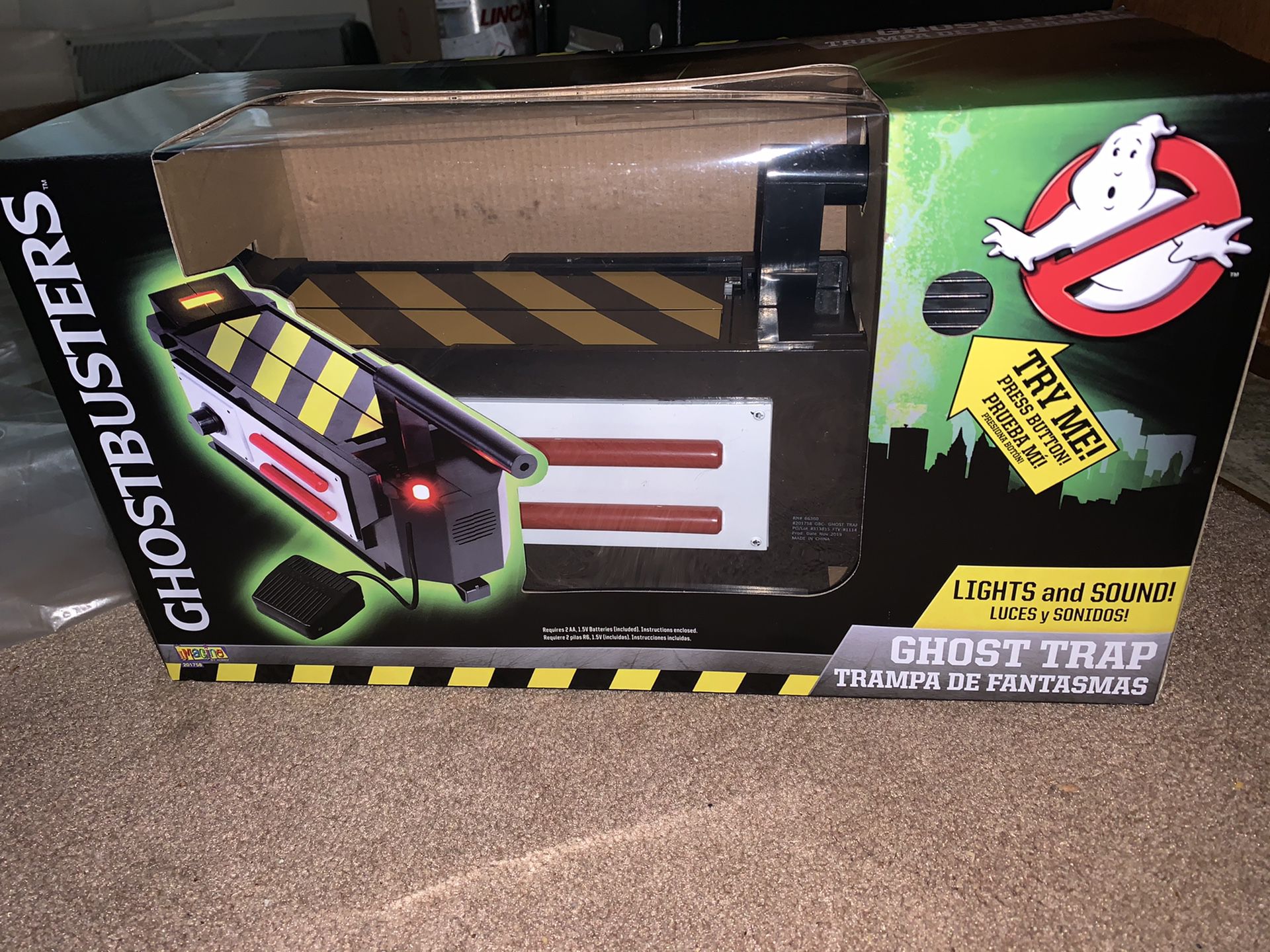 Ghostbusters ghost trap in hand ready to ship