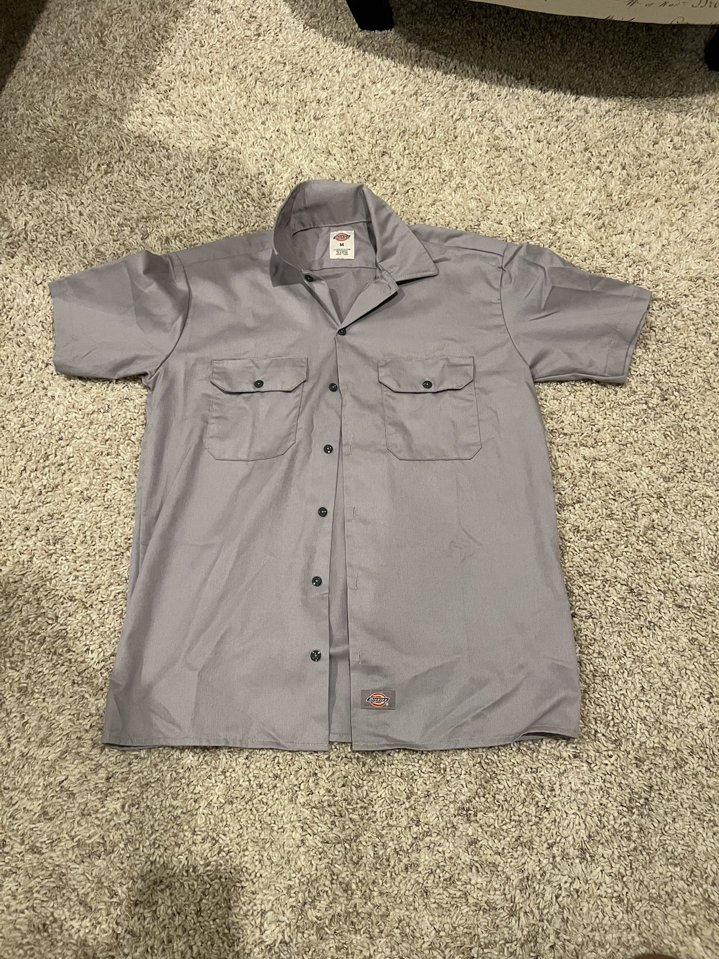 Dickies Grey Short Sleeve Button up