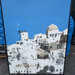 Framed Canvas Art Print 'Tilting At Windmills' By BethAnn Lawson