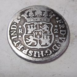 1754 Mexico 2 Reales Spanish Silver Coin