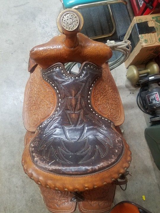 Vintage Western Saddle Stool, Seat, Chair