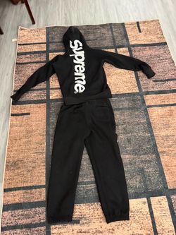 Supreme Black Hoodie and Sweatpants Set