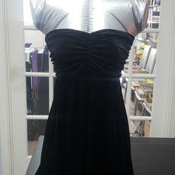 Black Velvet Sleeveless Babydoll Dress Size M