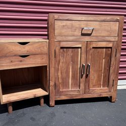 BRAND NEW Solid Wood Furniture Set - Cabinet & Nightstand 