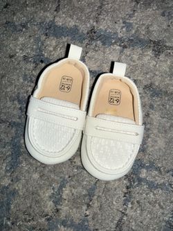 White Baby Loafers Size 6-12 Months