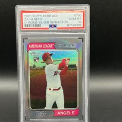 PSA 10 Zach Neto Heritage Chrome-Silver Refractor #/274