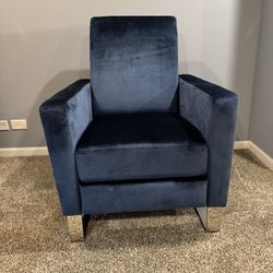 Modern Blue Velvet Armchair