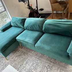 Velvet Reversible Sofa & Chaise