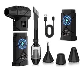 MTOX Compressed Air Duster, 150,000RPM Super Power Rechargeable Electric Air Duster, Blower, 2in1 Vacuum, 4-Gear Adjustable,2 Swappable Battery, LED, 