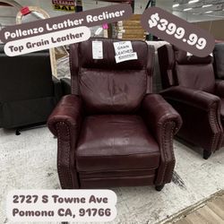 Pollenzo Leather Pushback Recliner