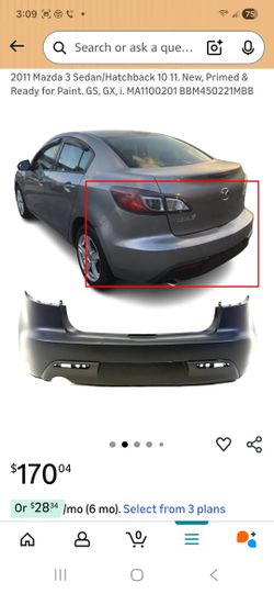 2010-2011 Mazda 3 Sedan/Hatchback Bumper