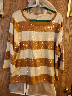 ISAAC MIZRAHI SEQUIN SWEATER SIZE 1X