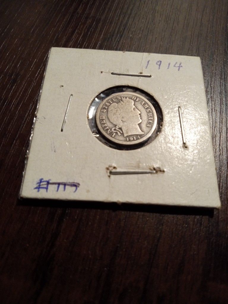 1914 Barber One Dime Very Good