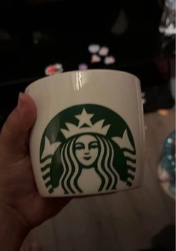 Starbucks White Ceramic Mug with movie theater cups