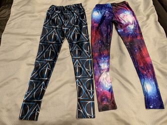 Leggings space geometric pattern small $5 each costume Halloween