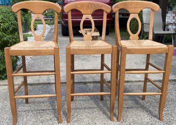 3 High Wood Chairs 