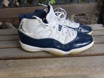 Air Jordan 11 XI Retro Win Like '82 White & Navy High Top Men's Size 14