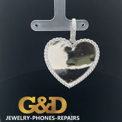 925 Silver Moissanite With Diamond Pendant