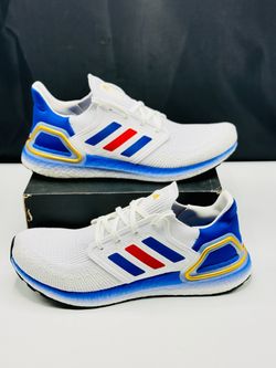 Adidas UltraBoost 20 USA Primeblue white red Scarlet FY9039 Men's Size 12 New!