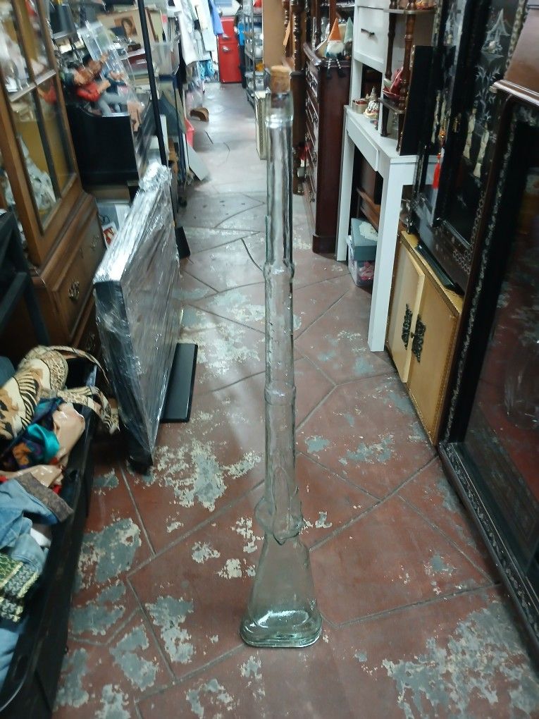 Vintage Clear Glass Musket Gun Rifle Bottle Decanter