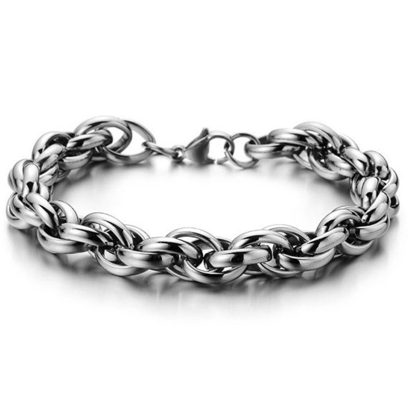 "9mm stainless steel manual buckle flat wire double buckle bracelet, BL155