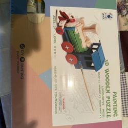 3D Wooden Puzzle – DIY Locomotive Painting Kit