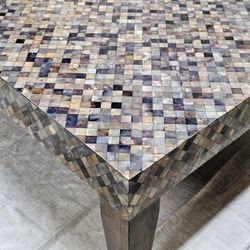 Coffee Table, Mosaic Mother of Pearl and Wood. Great Condition 